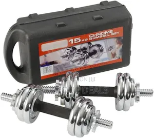 Dumbbells Set, 15 Kg Set, Silver