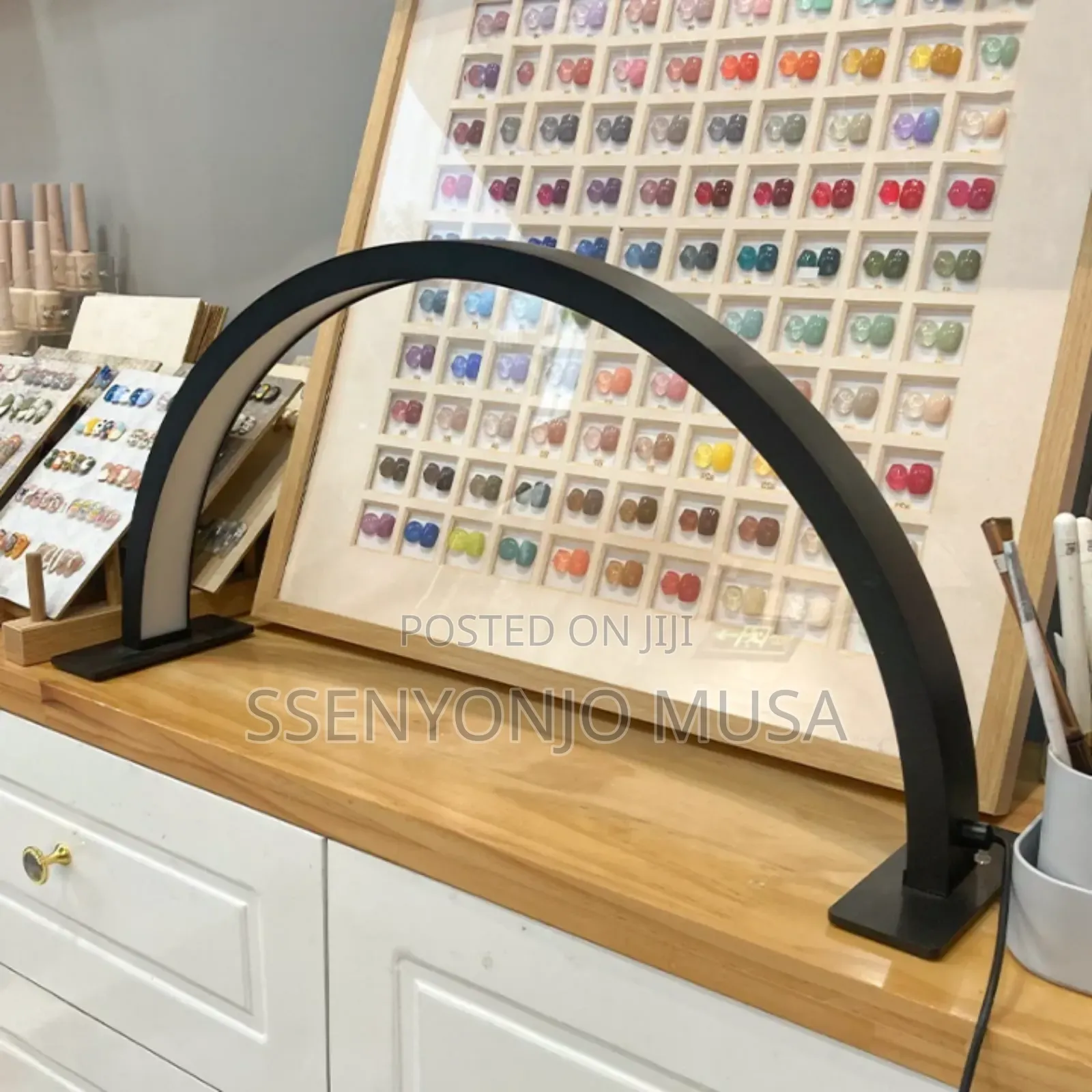 Half Moon Led Nail Desk Lamp – Adjustable Brightness, 3 Color Modes.
