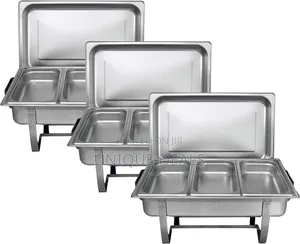 3 Partition Chafing Dish Buffet - Chaffing Dishes Stainless Steel