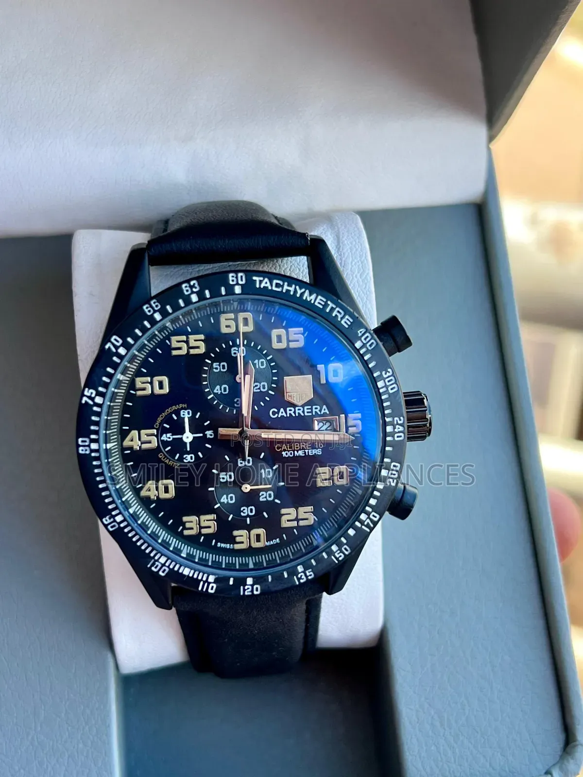 Black Face Carrera Men's Authentic Automatic Wrist Time Piece