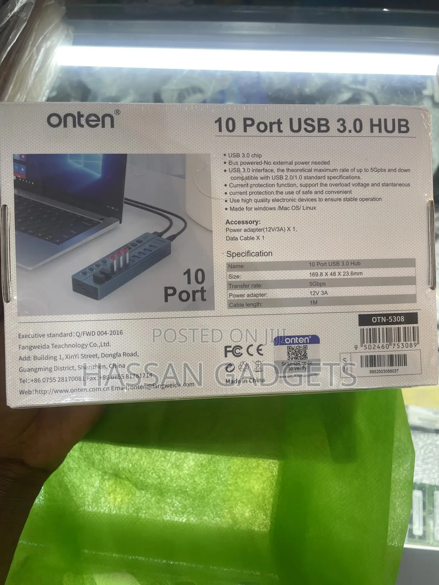 10 Port 60w Powered Usb Hub, Usb 3.0 Port Hub With Individual Power
