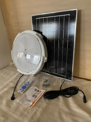 300w Solar Ceiling Light With Panel and Remote Indoor Solar Lighting