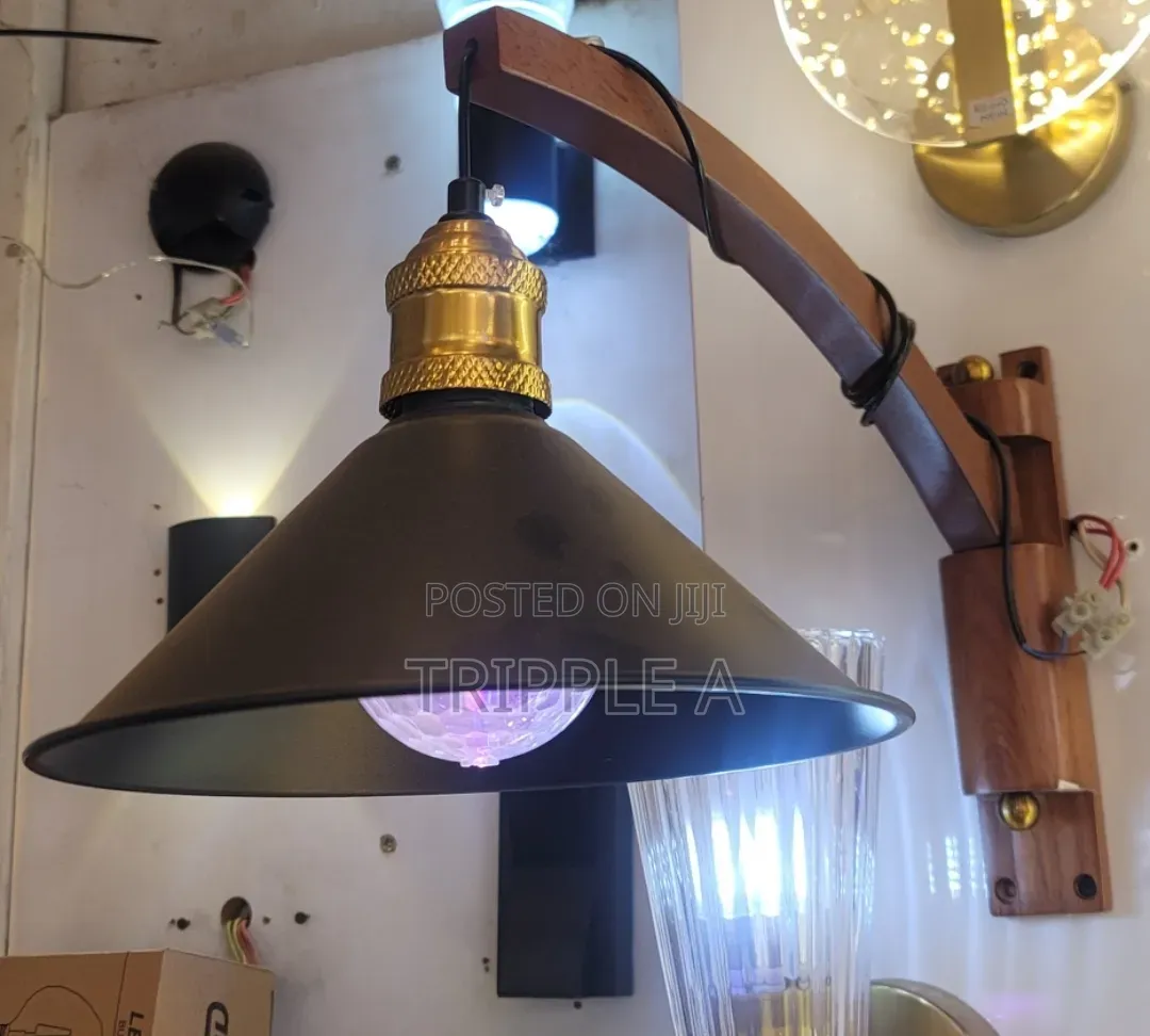 Vintage Industrial Wood Wall Light Retro