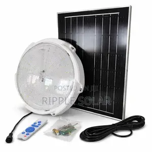 200w Solar Ceiling Light With Panel Remote Indoor Lighting Kampala