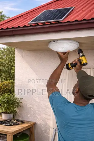 200w Solar Ceiling Light With Panel Remote Indoor Lighting Kampala