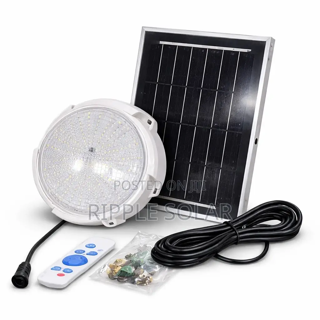 100w Solar Ceiling Light With Panel Remote Indoor Lighting Kampala