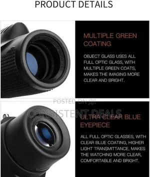 Black Waterproof Monocular 10x32 Telescope