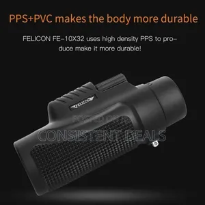 Black Waterproof Monocular 10x32 Telescope