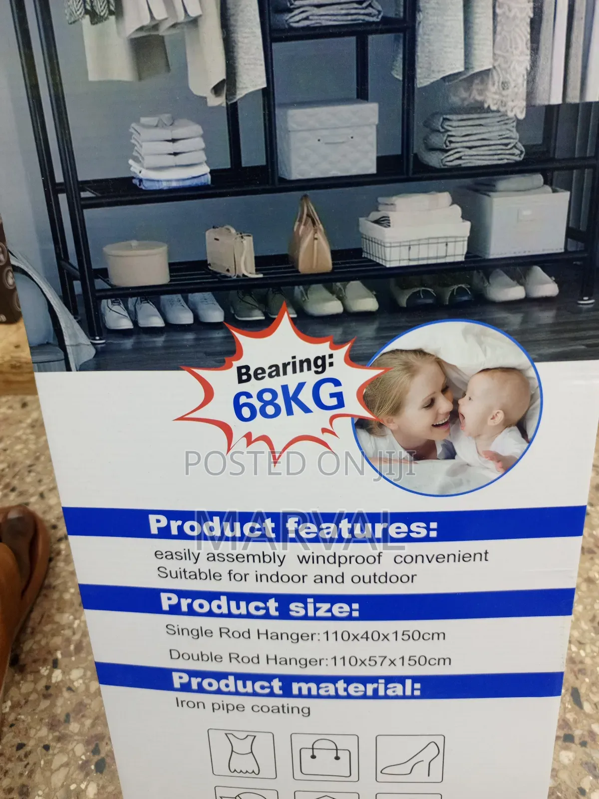 Multifunctional Drying and Storage Cloth Rack - Bearing 68kg