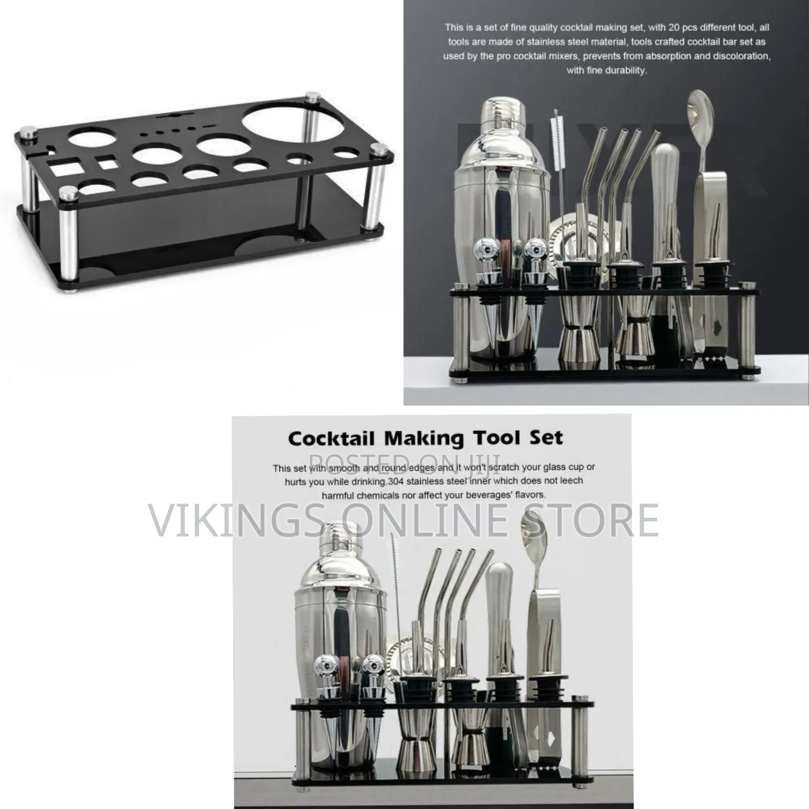 20pcs/Set Cocktail Set Boston Cocktail Shaker Stainless Steel Drink