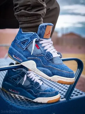 Levi's X Air Jordan 4 Retro Denim Sneakers.