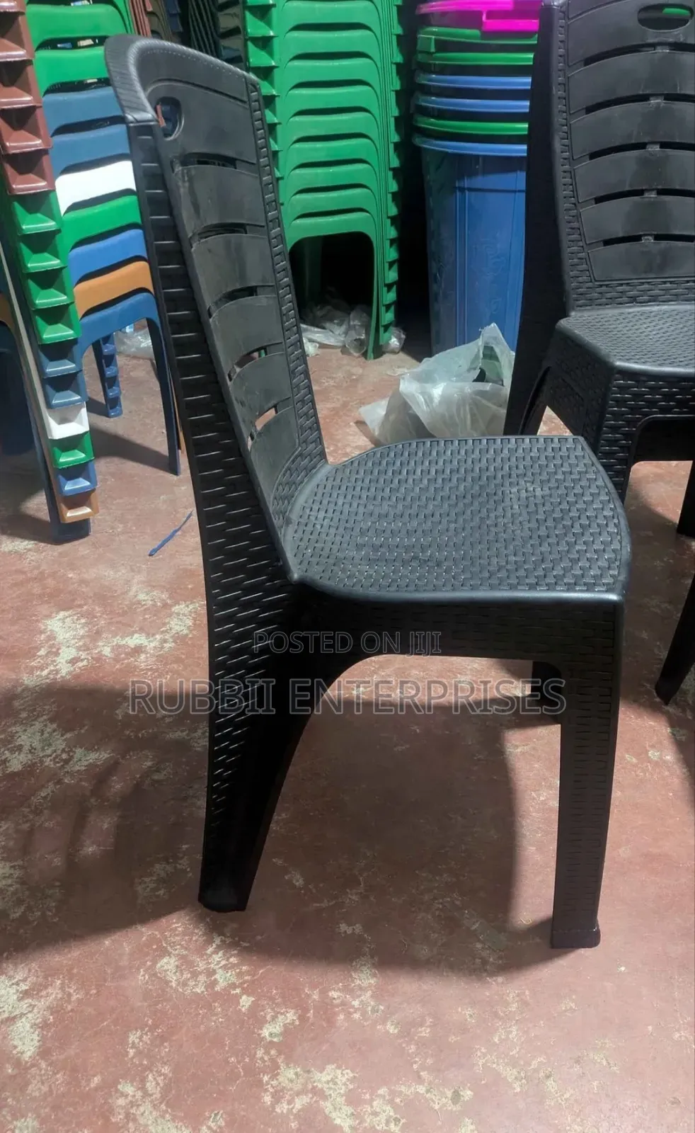 Plastic Stackable Dining Chair ~ Black
