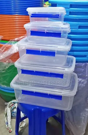 Stackable Clear Plastic Food Storage Containers ~ 5pc