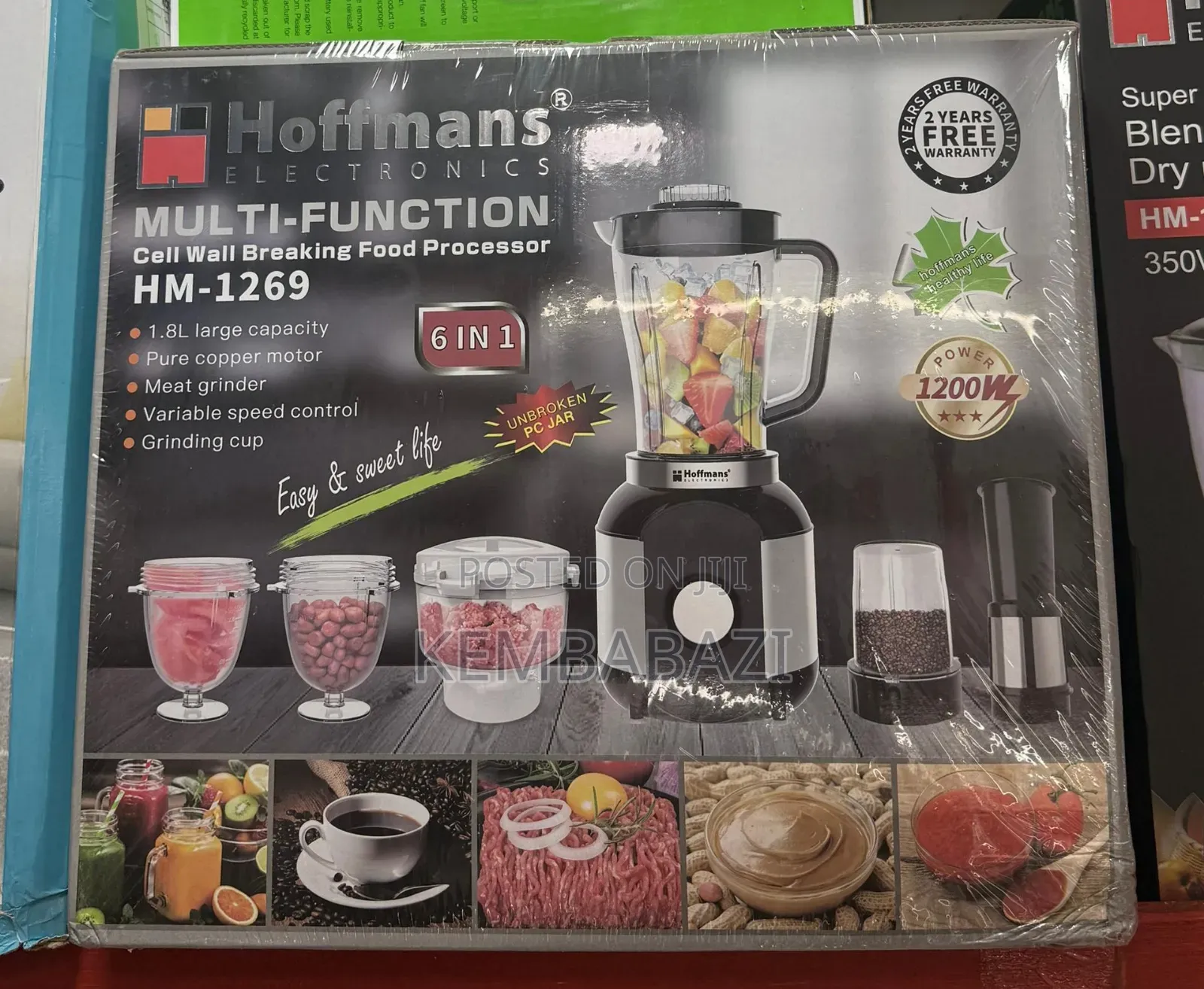 1.8litres Hoffmans 6-in-1 Multi-function Breaking Food Processor