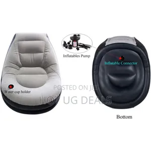 Inflatable Air Chaur With Footrest and Armrests With Electric Pump