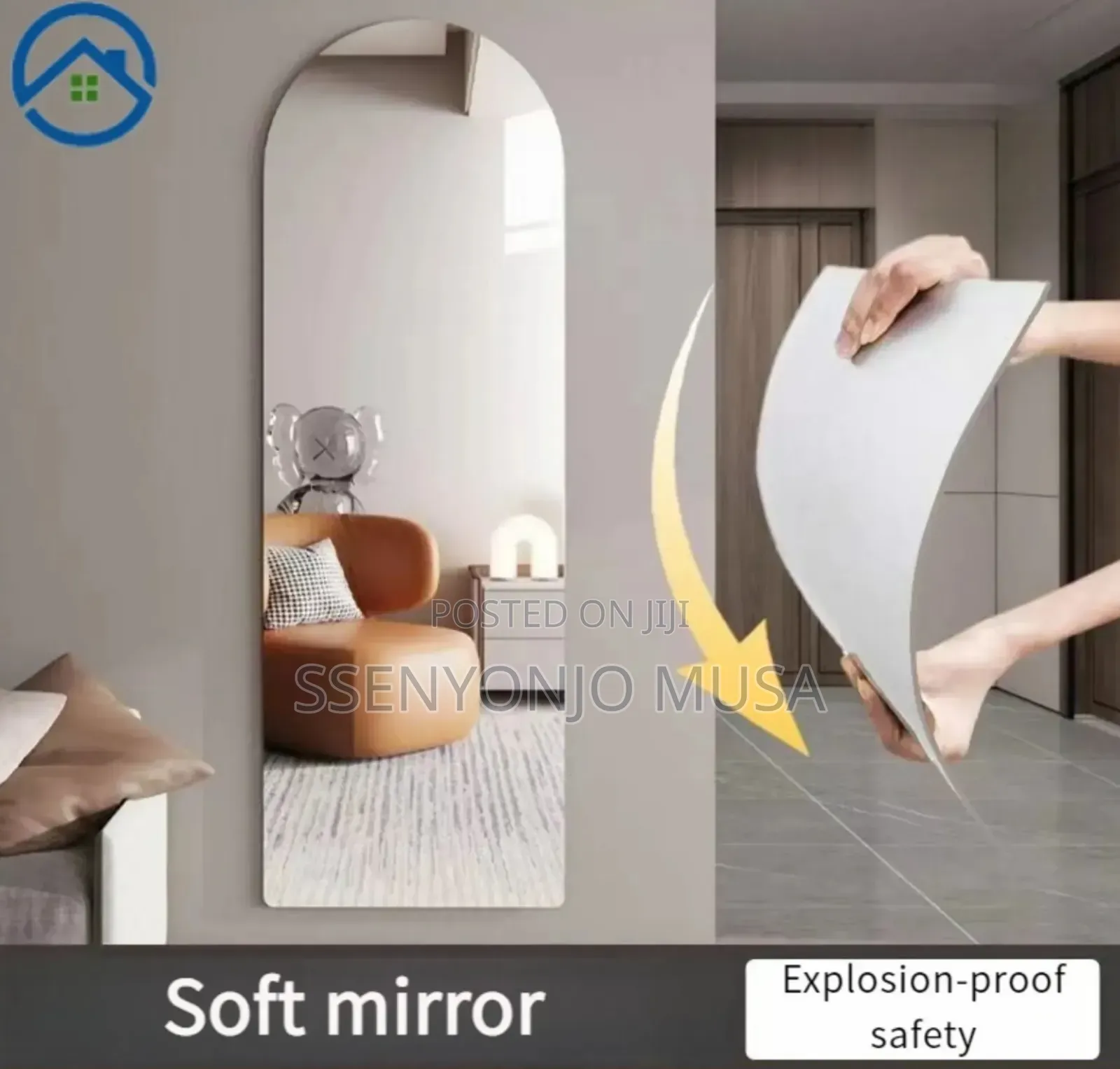 Self-Adhesive Acrylic Mirror -Frameless-Wall-Mounted,20x90cm