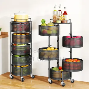 5 Tier Fruit Vegetable Basket for Kitchen, Rotating Storage Rack