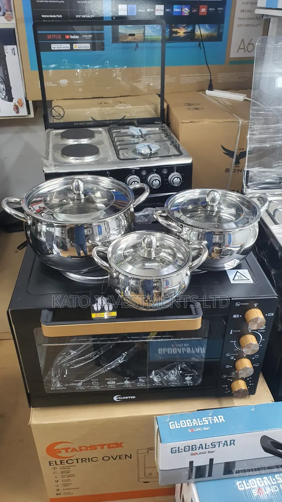6pcs Stainless Steel Vip Gold Pots and Dishes