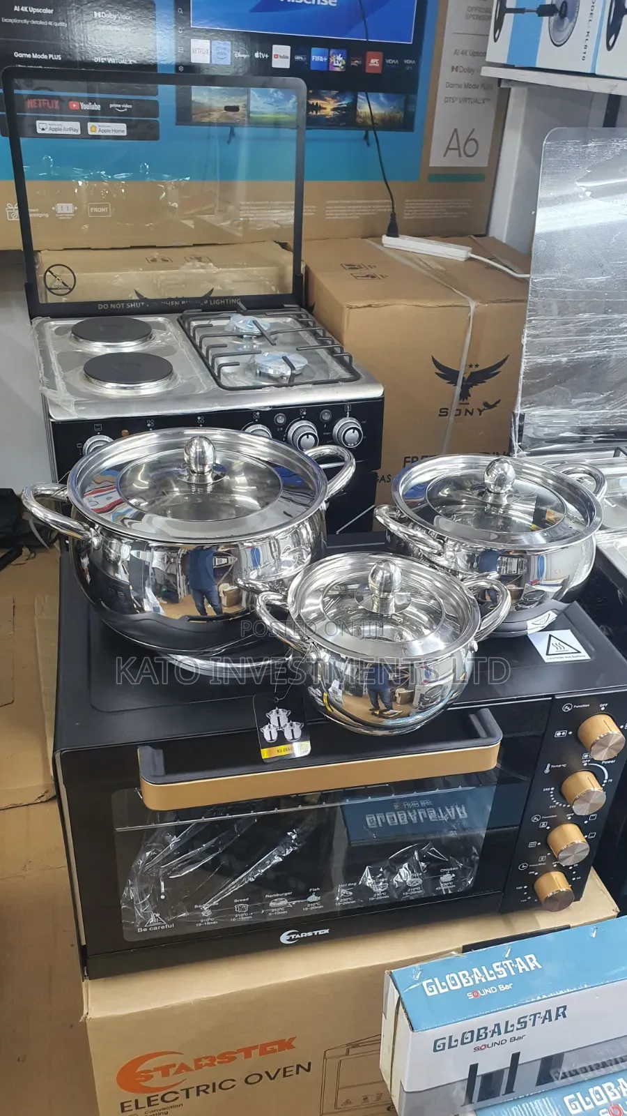 6pcs Stainless Steel Vip Gold Pots and Dishes