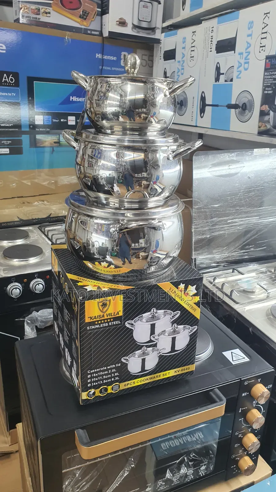 6pcs Stainless Steel Vip Gold Pots and Dishes
