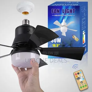 Dimmable Socket Fan Light With Remote - Small Ceiling Fan