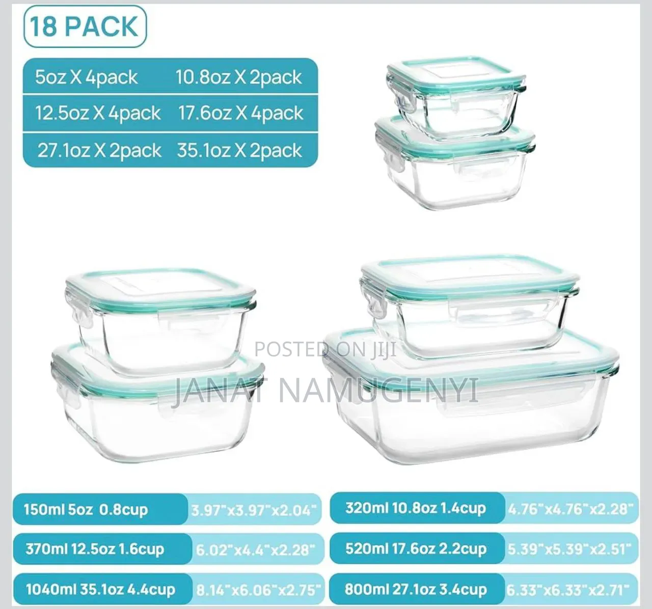 Vtopmart 18 Pack Glass Food Storage Containers