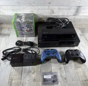 Xbox One Black Console (Full Bundle With 2 Controllers 2 Games)