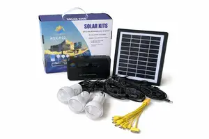5w Portable Solar Home Lighting Kit With 3 Bulbs Phone Charging