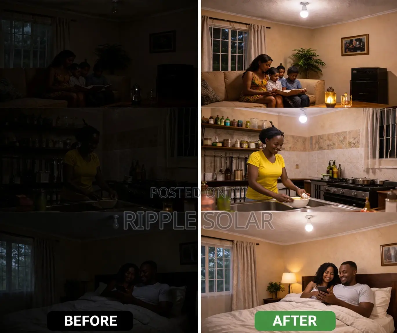 5w Portable Solar Home Lighting Kit With 3 Bulbs Phone Charging