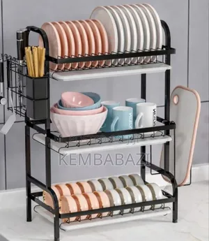 3 Tier Metallic Dish Drying Rack