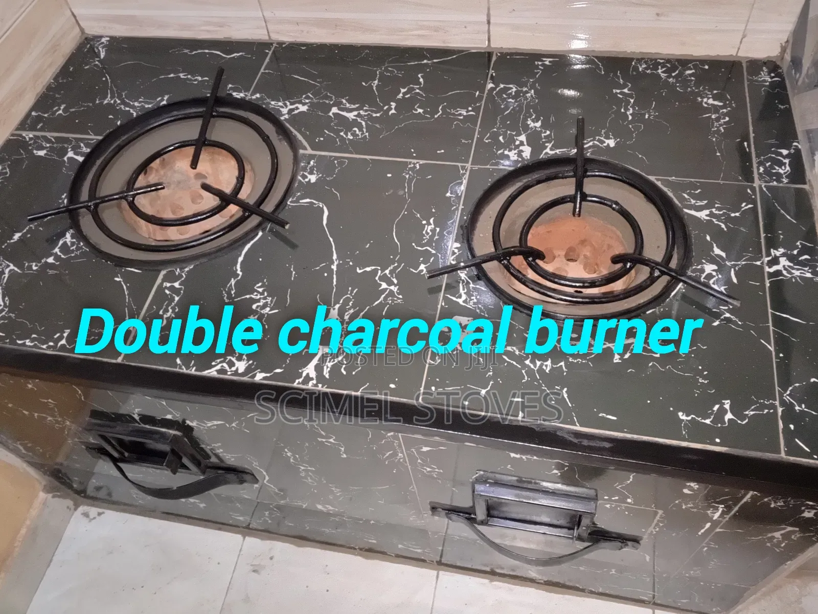 Three Burners Charcoal Firewood Stove With A Work Space