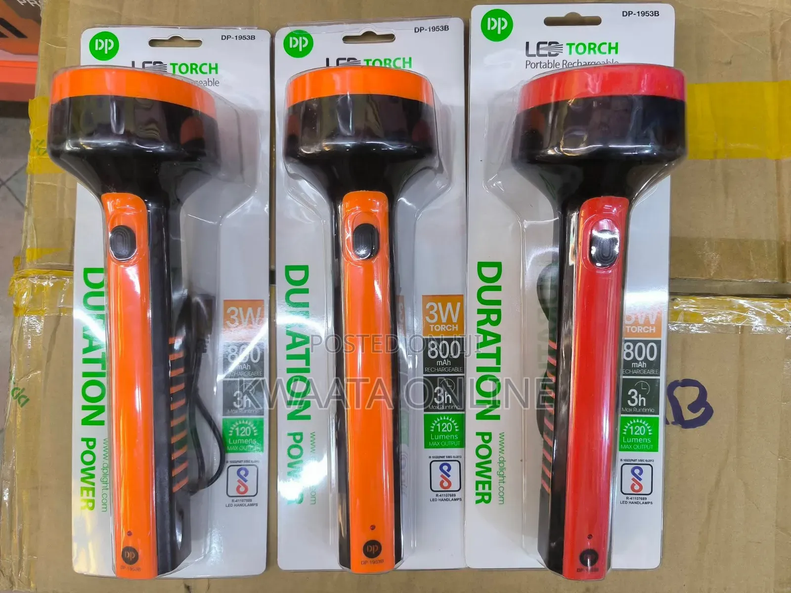 3w Rechargeable Portable Led Torch Flashlight Dp-1953b