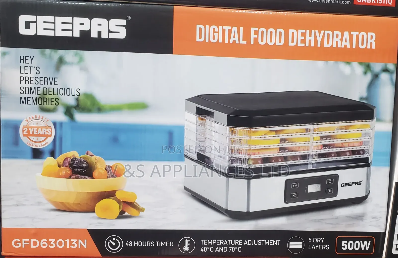 5 Tray Geepas Digital Food Dehydrator
