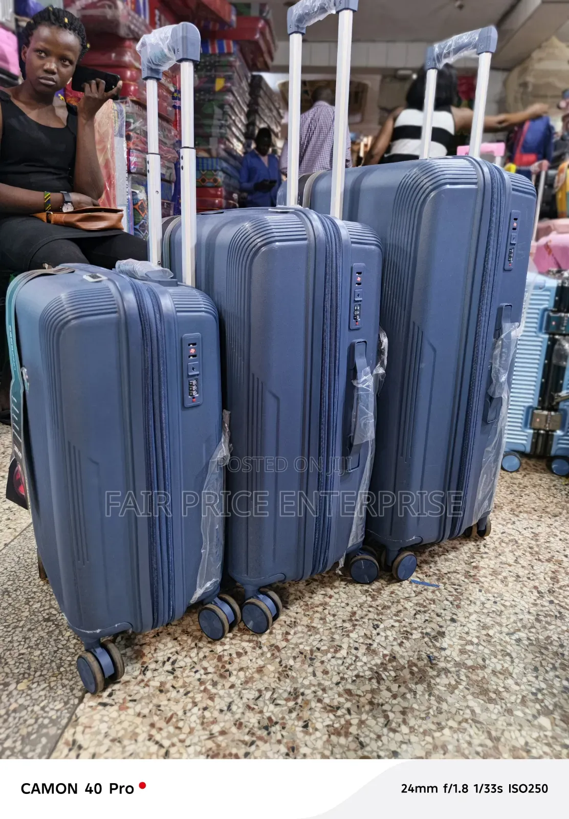 Noble Rubber Plastic Suitcases. Full Set in 3pcs