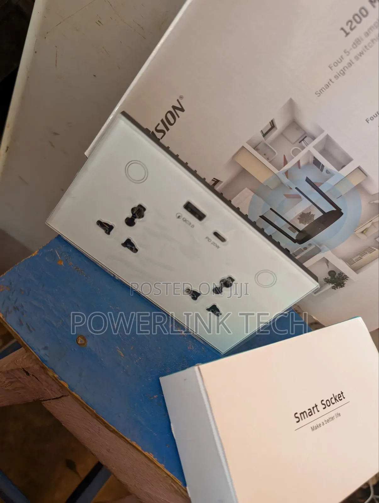 Smart Double Socket With Usb White