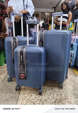 Traveling Plastic Suitcases in Full Set. Rubber Plastic