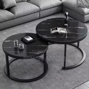 2pcs Marble Tampered Glass Centre Table Set