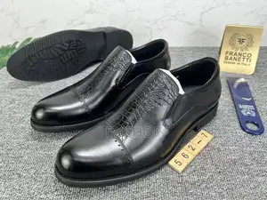 Men’S Classic Black Italian Design Slip-on Shoes – New