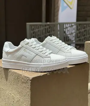 Original White Santoni Milano Casual Leather Shoes