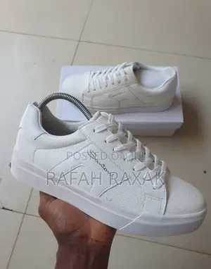 Classic Off-White Santoni Leather Casual Sneakers