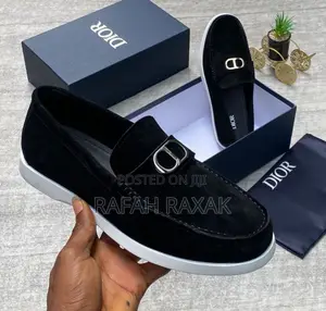 Original Men’S Black/White Dior Suede Loafers