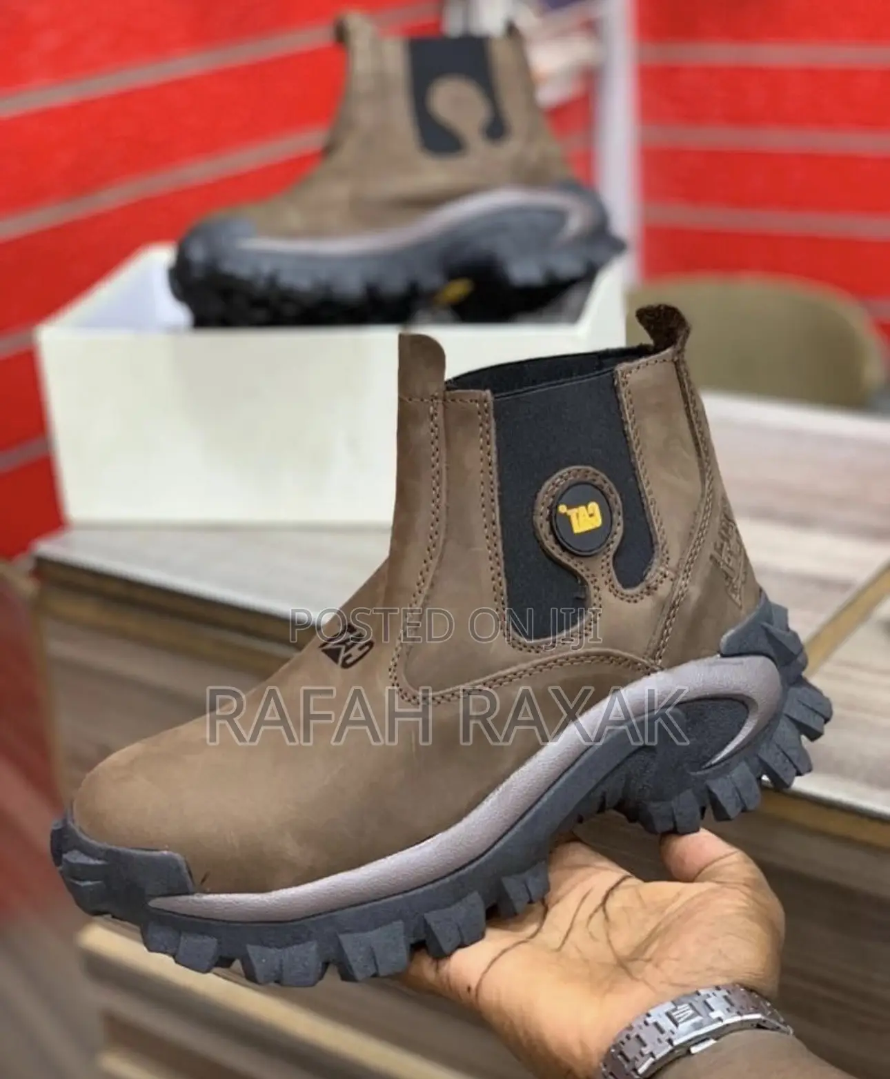 Original Dark Tan Caterpillar (Cat) Hard Work Chelsea Boots