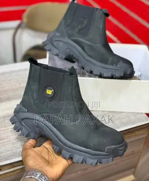 Original Men’S Black Caterpillar Classic Cat Hard Work Chelsea Boots
