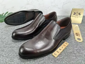 Luxury Men’S Leather Slip-on Shoes – Dark Brown (Premium Quality)