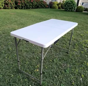 Adjustable Height 120cm Plastic Table Plastic Table (White)