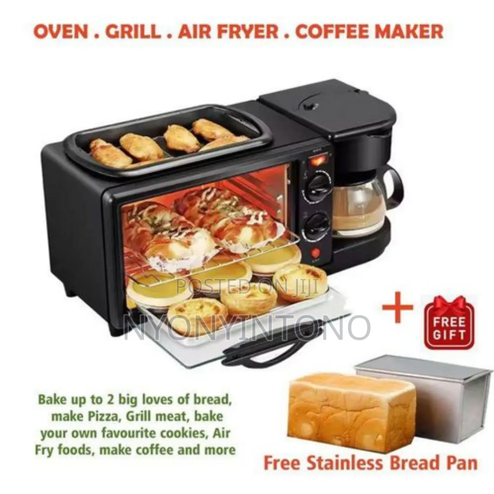 Raf 12liters 3 in 1 Breakfast Maker With Coffee Maker, Oven Toaster