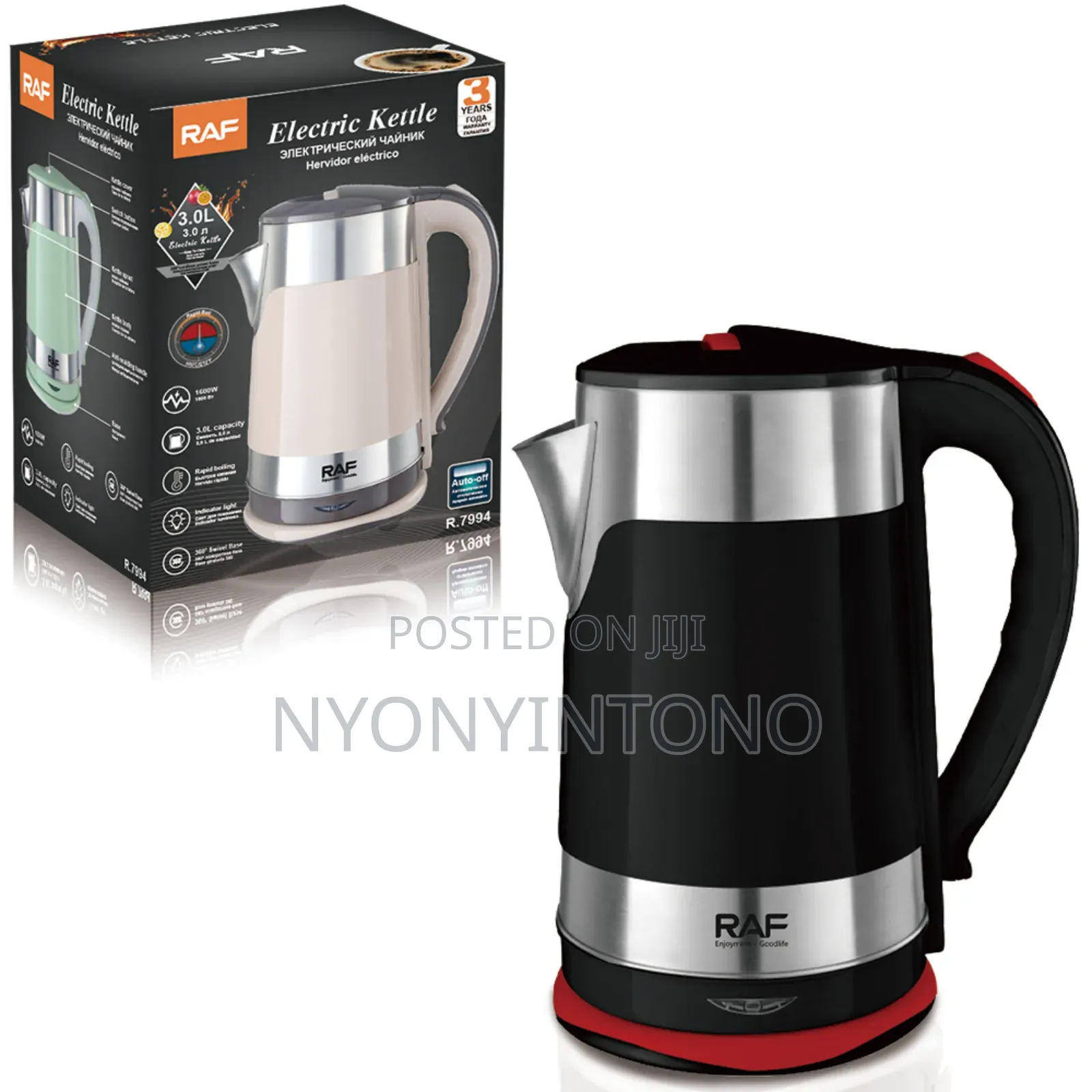 Raf 3liters Automatic Electric Cordless Kettle R7994