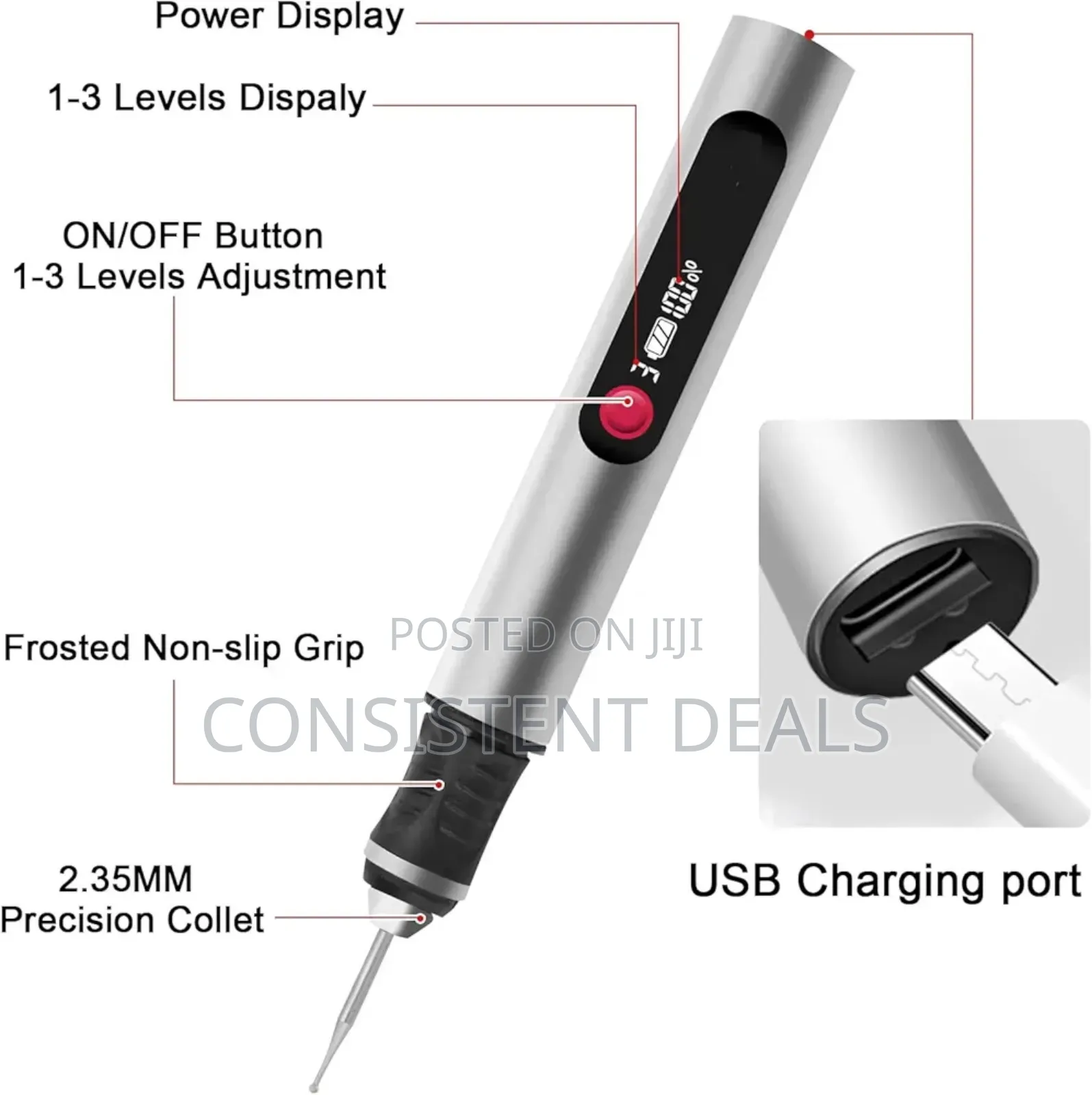 Rechargeable Professional Engraving Pen With Bits