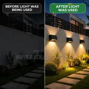 Led Solar Garden Wall Light Up Down Waterproof Modern Outdoor Lamp