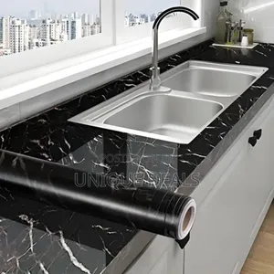 Black Marble Contact Paper for Countertop